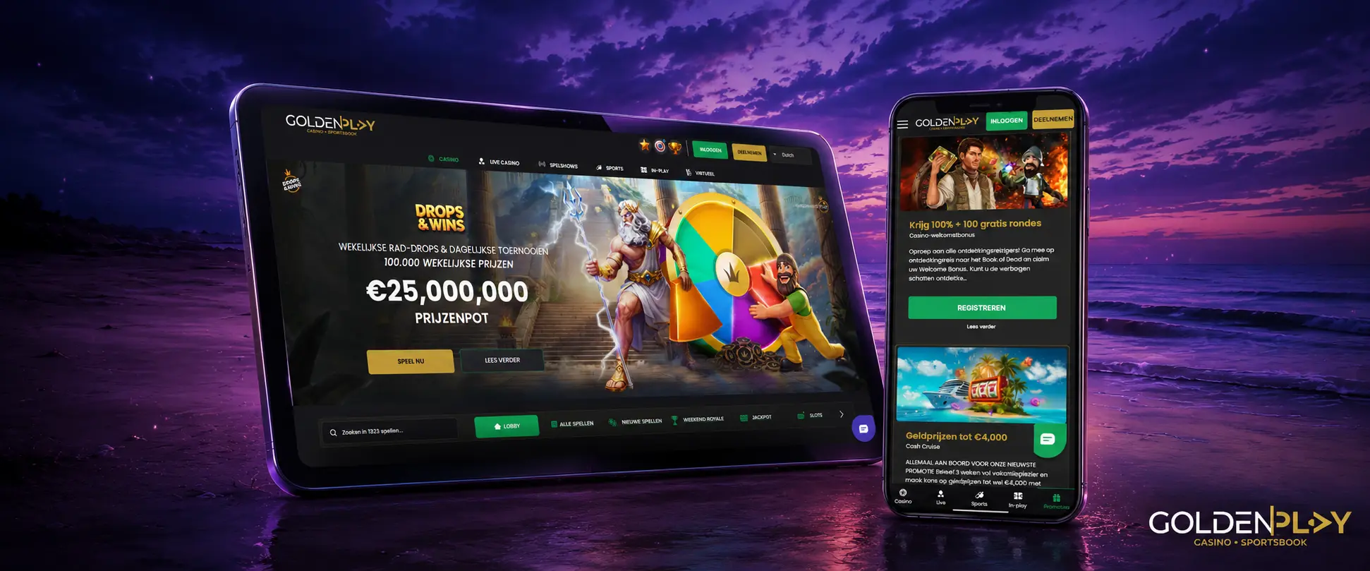 Live spelen starten bij Golden Play